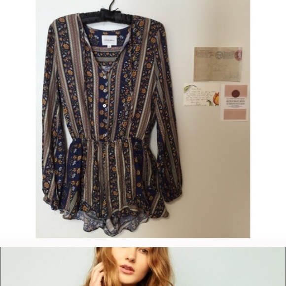 Patterned long sleeve romper - Picture 2 of 2